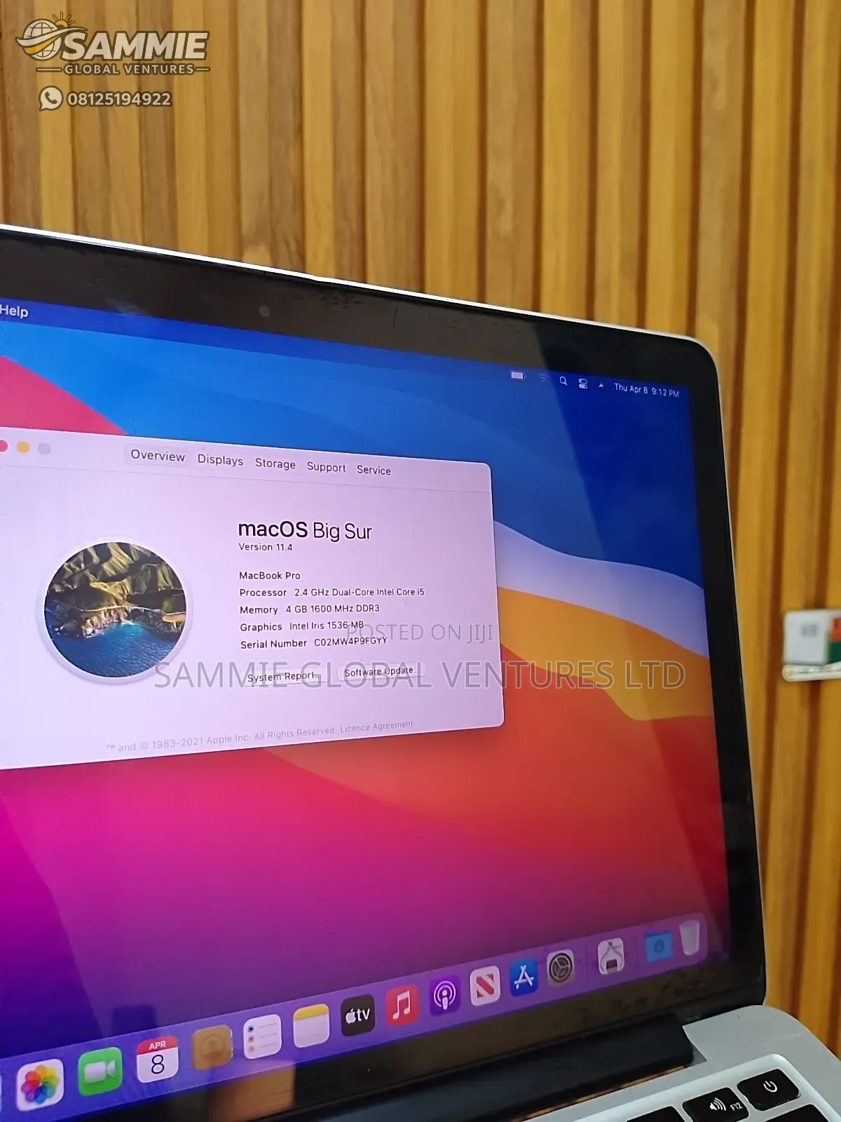 Laptop Apple MacBook Pro 2015 4GB Intel Core i5 SSD 256GB