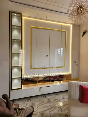 TV Console With Shelves for Decorations