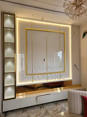 TV Console With Shelves for Decorations
