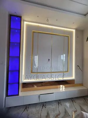 TV Console With Shelves for Decorations