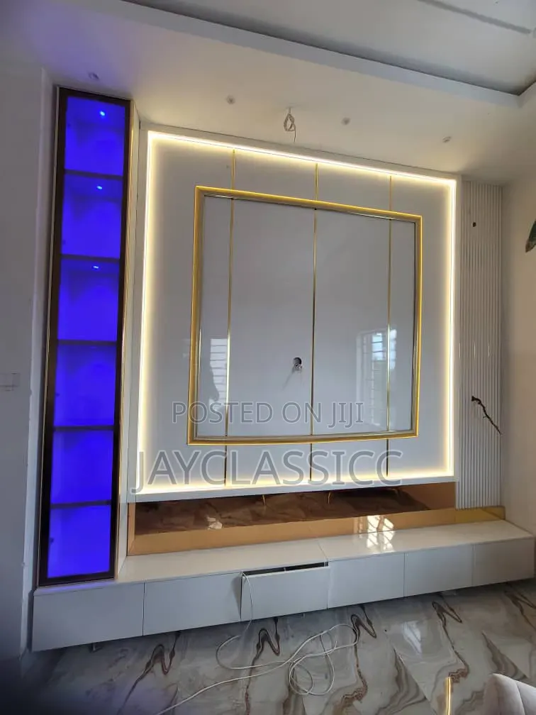 TV Console With Shelves for Decorations