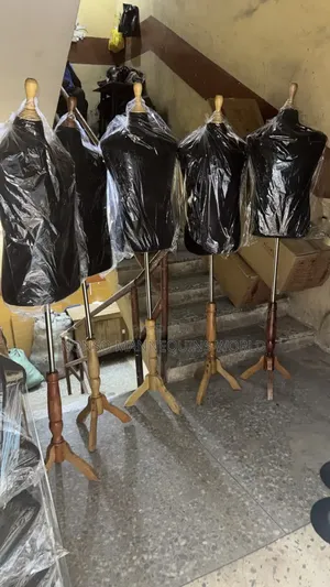 Male Black Body Dress Form With Wooden Tripod Stand