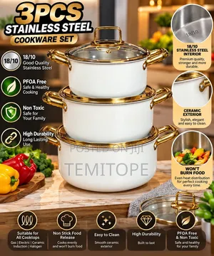 3 PCS Stainless Steel Cookware