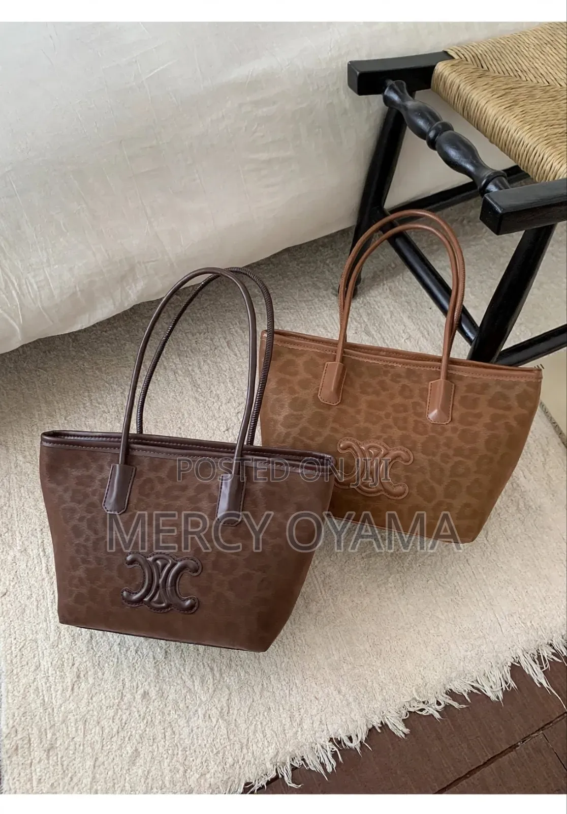 Brown Leopard Print Tote Bags