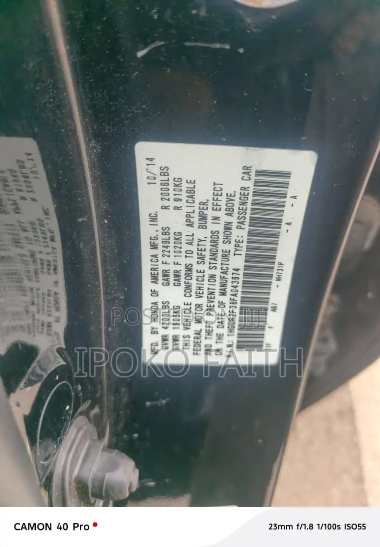 Honda Accord 2015 Black