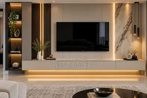 Luxury Modern Wall TV Console Design With LED Lighting | WAY CRAFTS