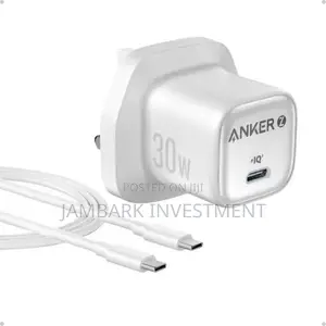 Anker Zolo Charger (30W, PD 3.0, With 1m USB-C to USB-C) Cable