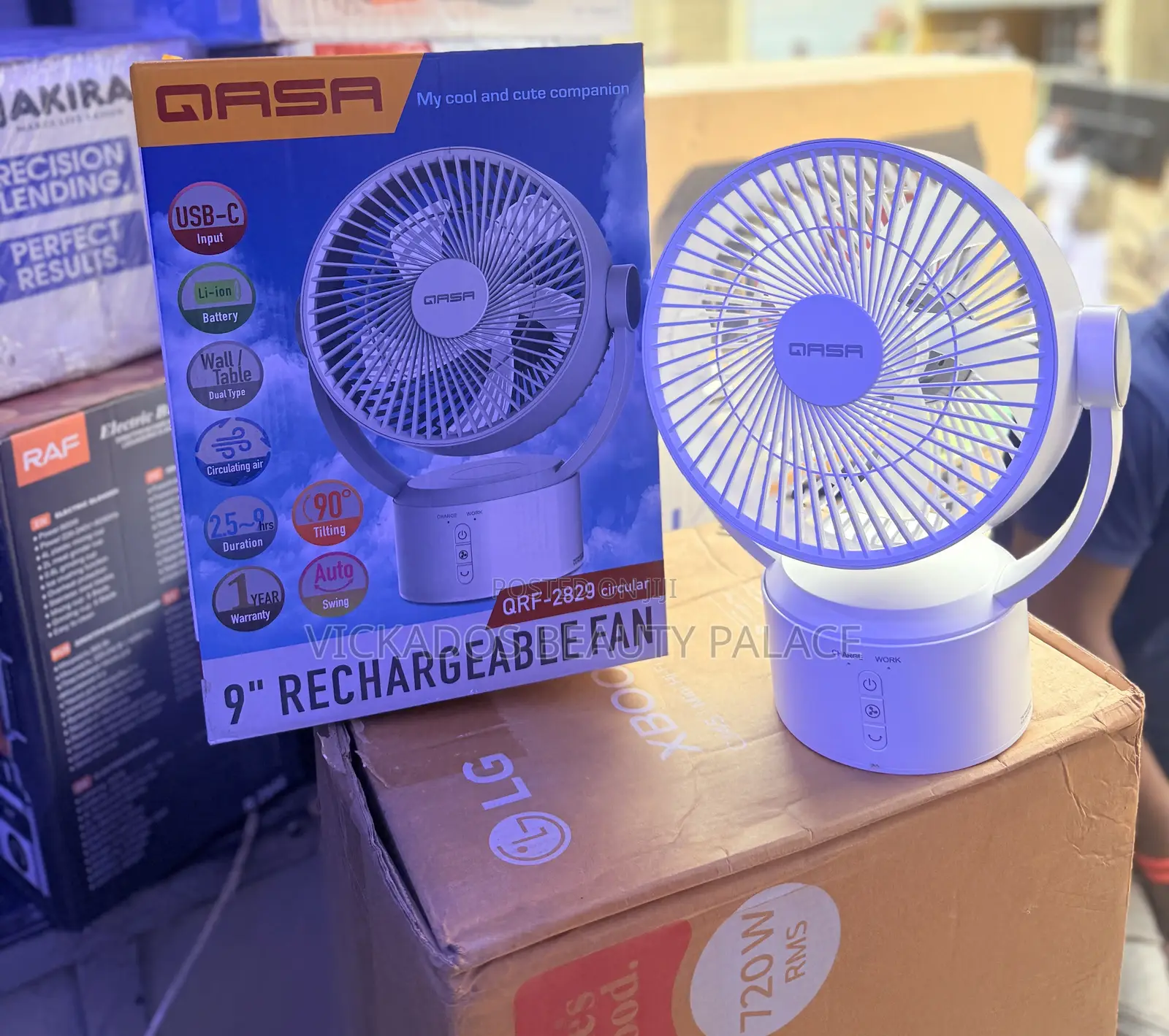 Qasa Rechargeable Fan 9”