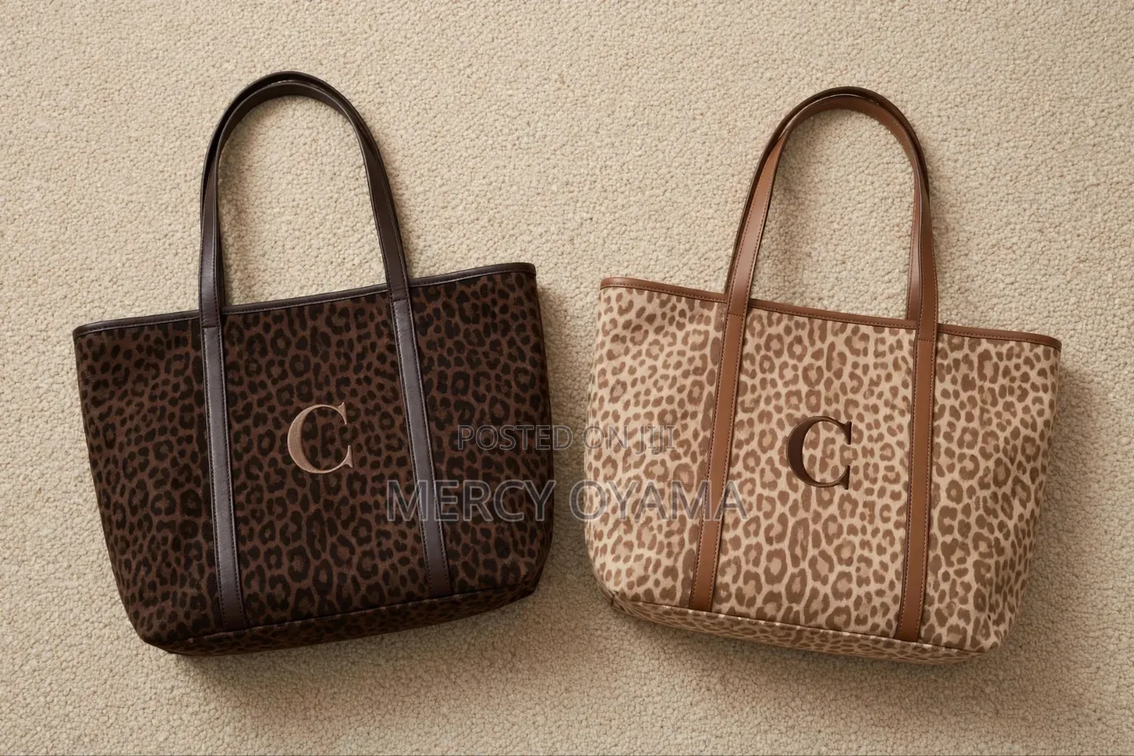 Brown Leopard Print Tote Bags