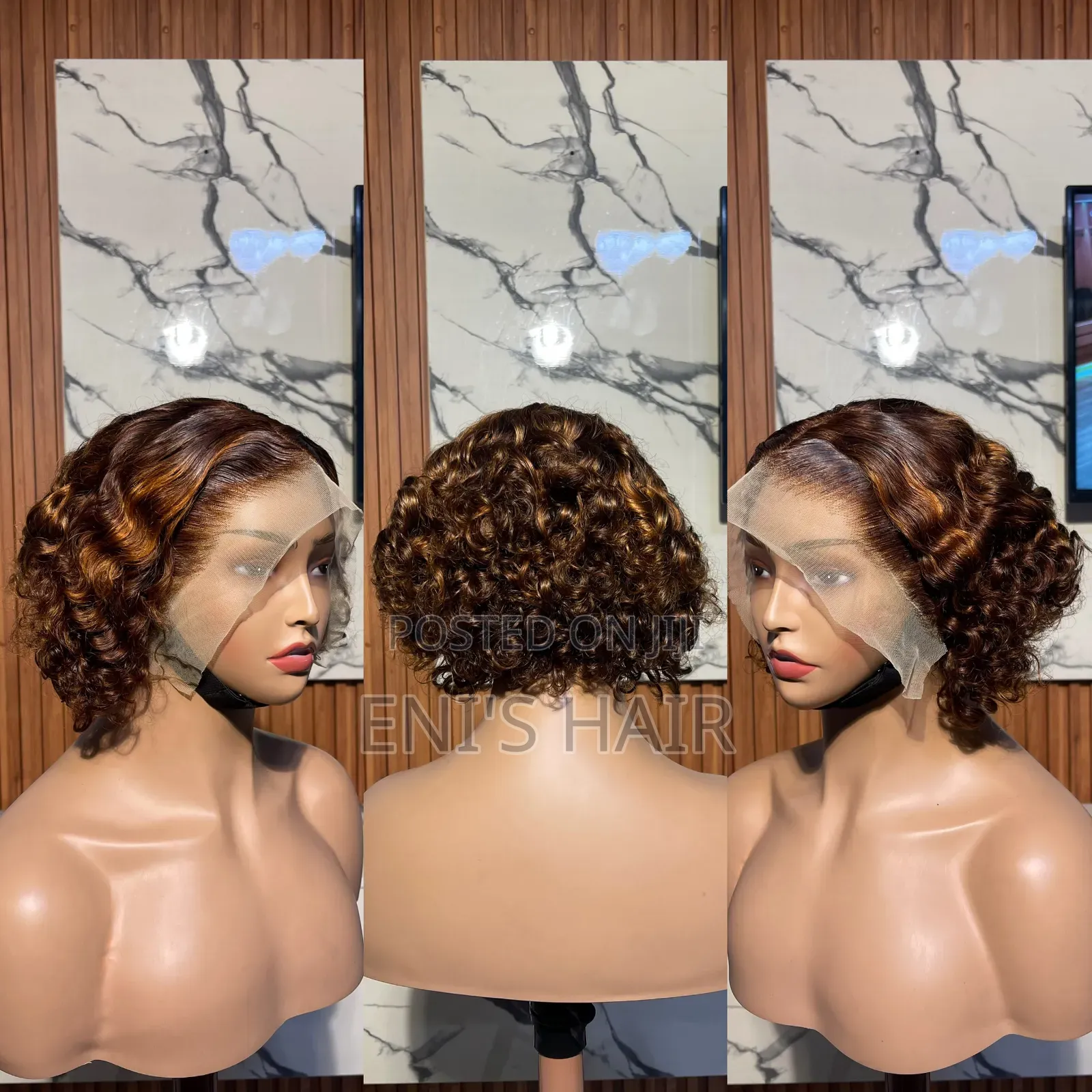 Full Frontal Jessy Curl Piano Highlight Human Hair Wig