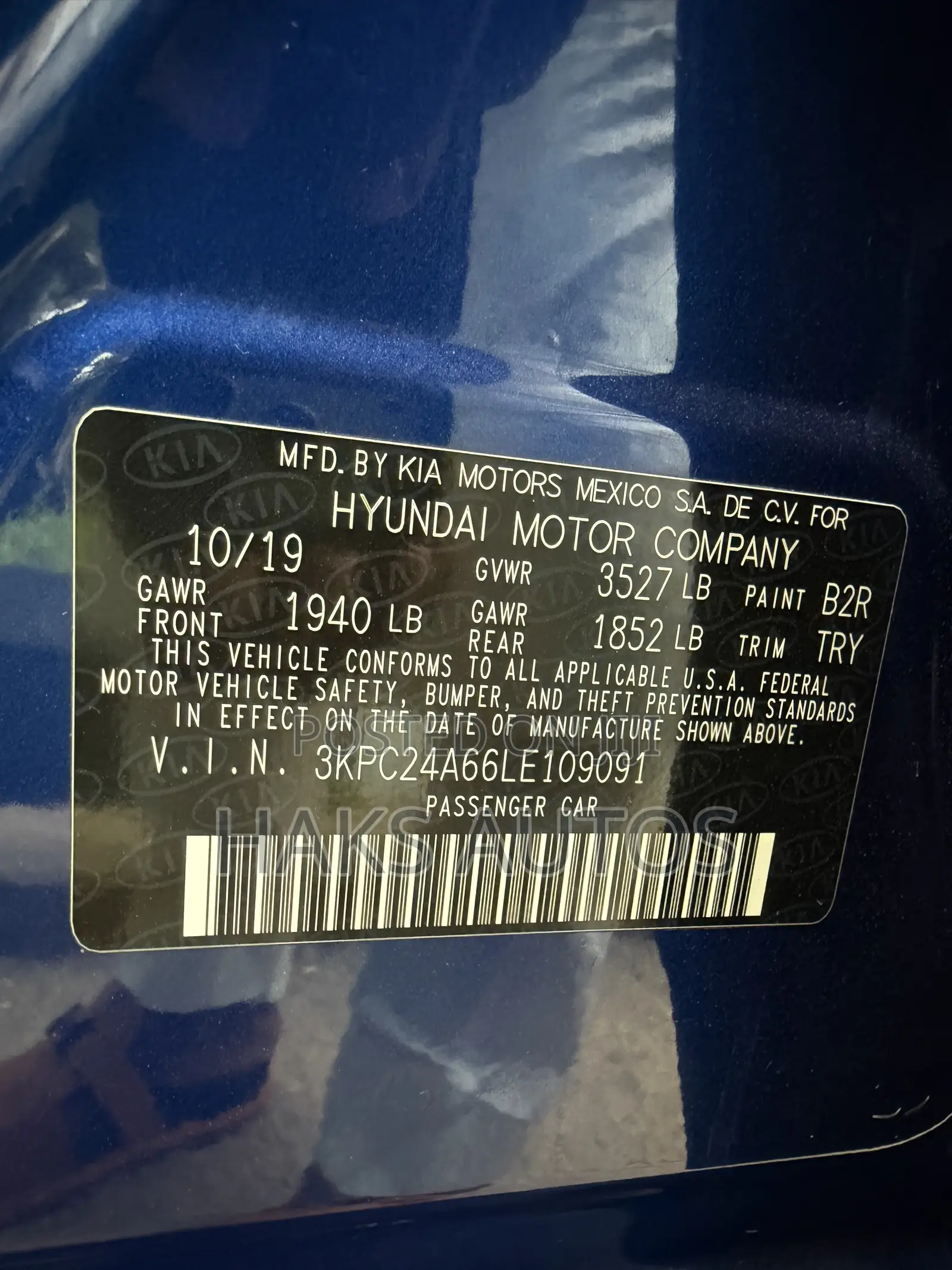 Hyundai Accent 2019 Blue