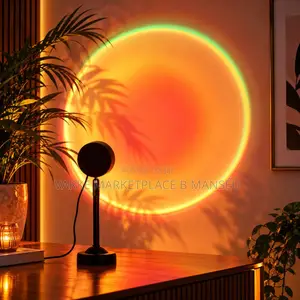 Sunset Projection Lamp With Remote Control, 6-Color RGB, 180°Rotatable