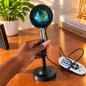 Sunset Projection Lamp With Remote Control, 6-Color RGB, 180°Rotatable