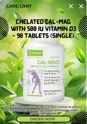 Chelated Cal-Mag With 500 IU Vitamin D3 - 90 Tablets (Single)