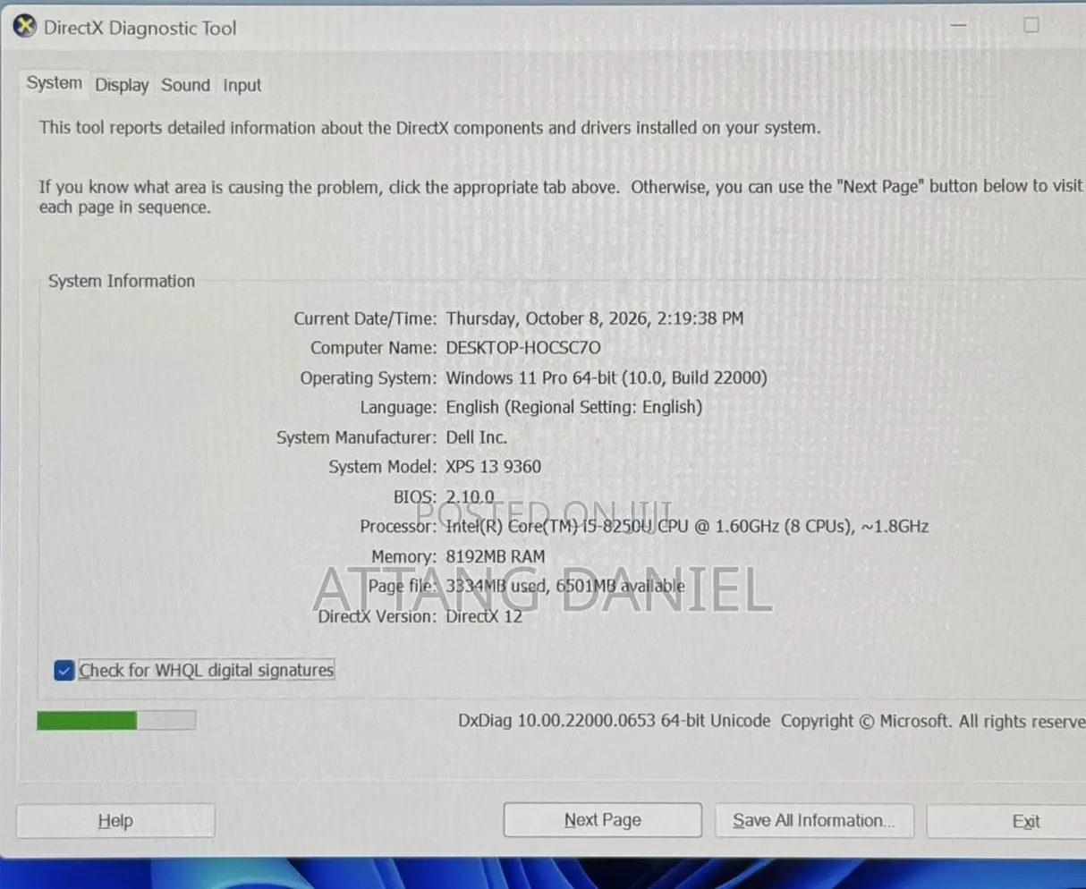 Laptop Dell XPS 13 9360 8GB Intel Core i5 SSD 256GB