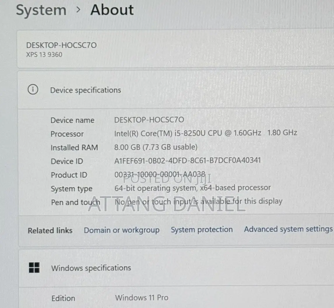 Laptop Dell XPS 13 9360 8GB Intel Core i5 SSD 256GB