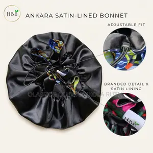 Wholesale Ankara Satin-Lined Adjustable Bonnets | Custom-Branded