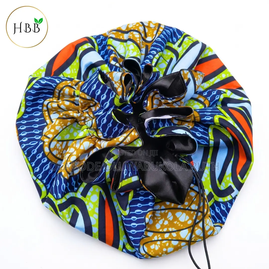 Wholesale Ankara Satin-Lined Adjustable Bonnets | Custom-Branded