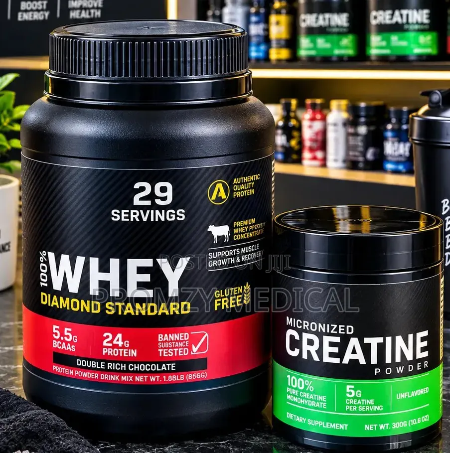 Creatine Monohydrate and Whey Protein Powder