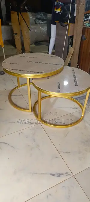 High Gloss Wood and Metal Centre Table