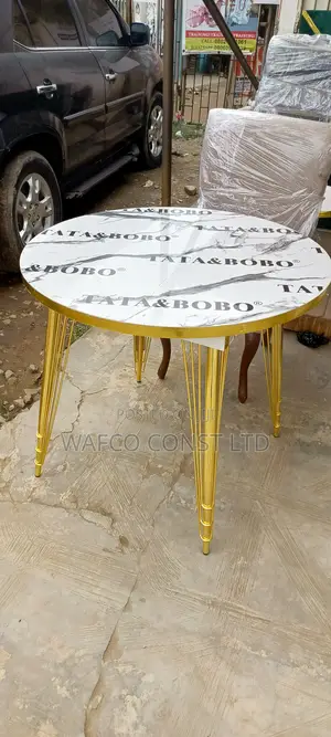 White & Gold Round Stools