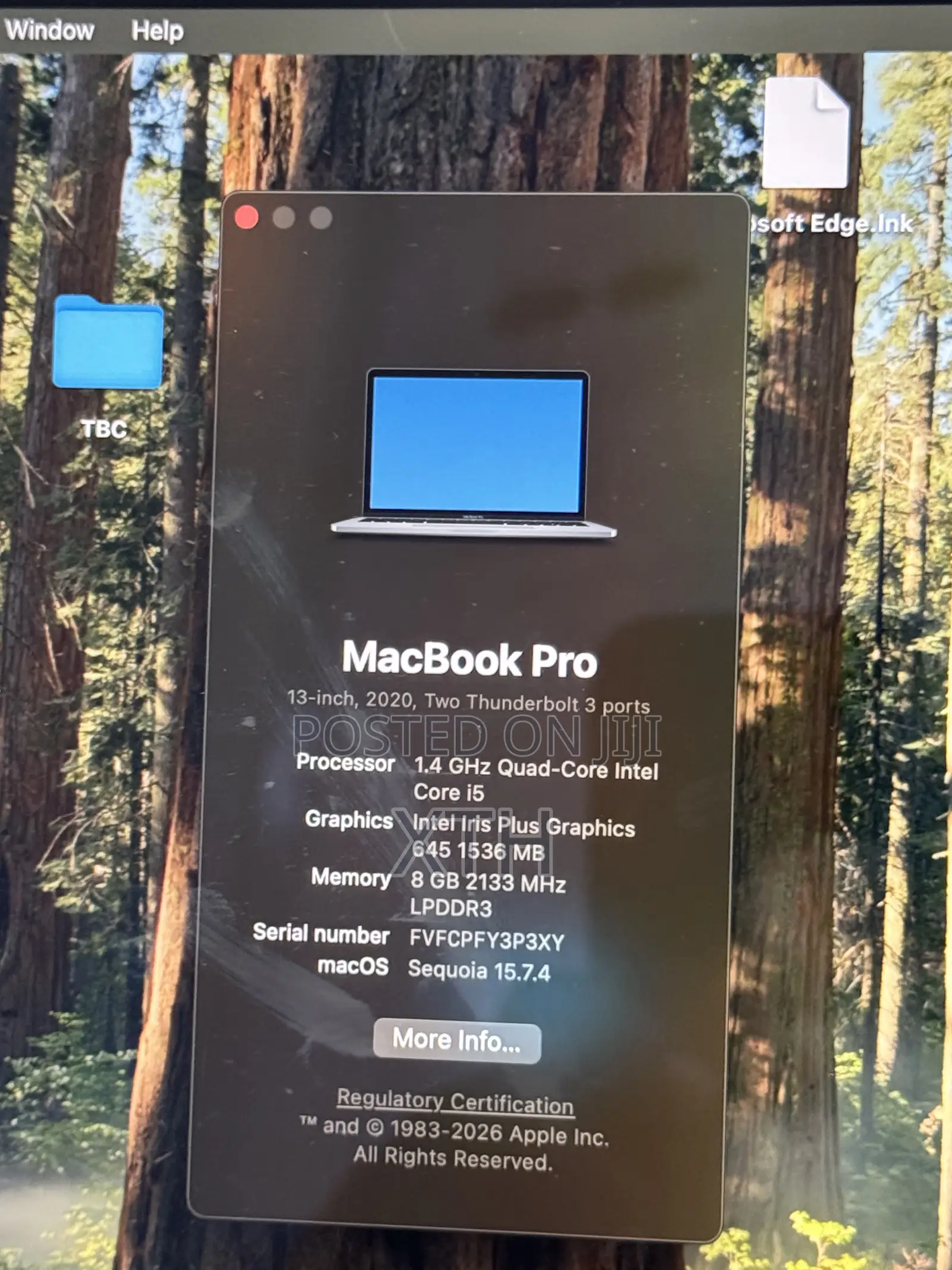 Laptop Apple MacBook Pro 2020 8GB Intel Core i5 SSD 256GB