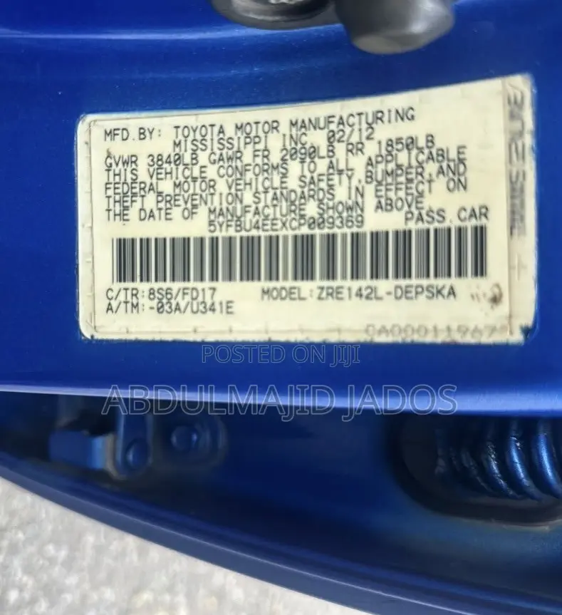 Toyota Corolla 2012 Blue