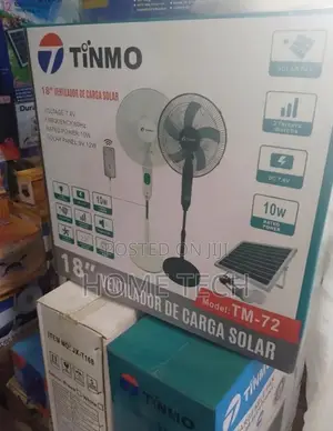 Tinmo 18-Inch Rechargeable Standing Fan With Free Solar Panel & Remote