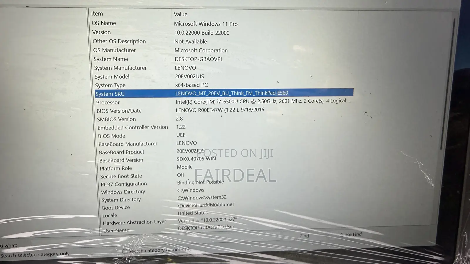 Laptop Lenovo ThinkPad E570 8GB Intel Core i7 SSD 256GB