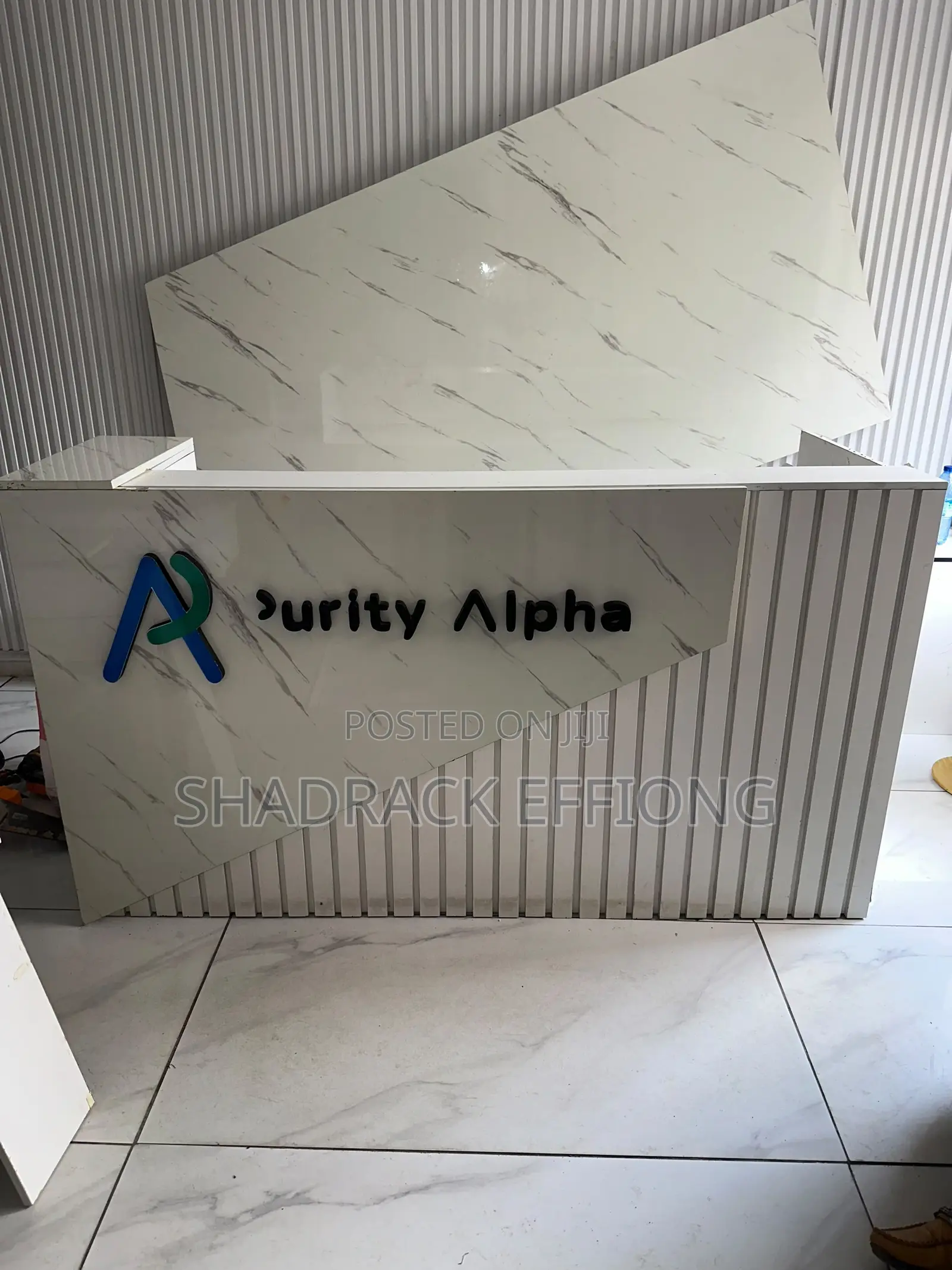 Modern Marble-Look Reception Desk / Office Front Desk