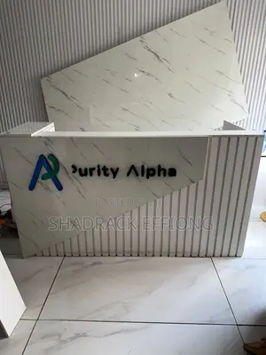 Modern Marble-Look Reception Desk / Office Front Desk