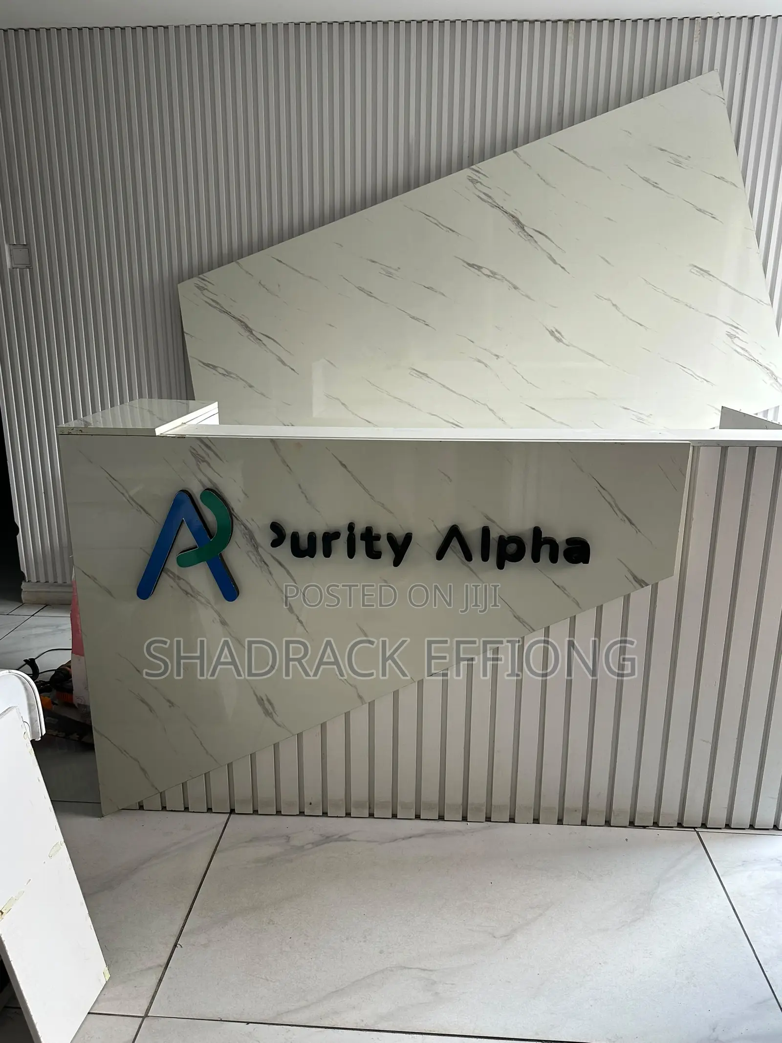 Modern Marble-Look Reception Desk / Office Front Desk