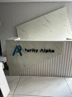 Modern Marble-Look Reception Desk / Office Front Desk