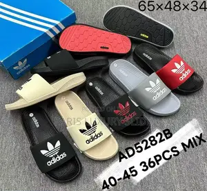 Adidas Adilette Slides - Originals Trefoil Logo - 6 Colors Mix - Boxed