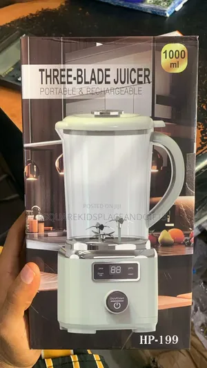 1000ml 3 Blade Rechargeable Blender for Juice, Smoothie and Pepper