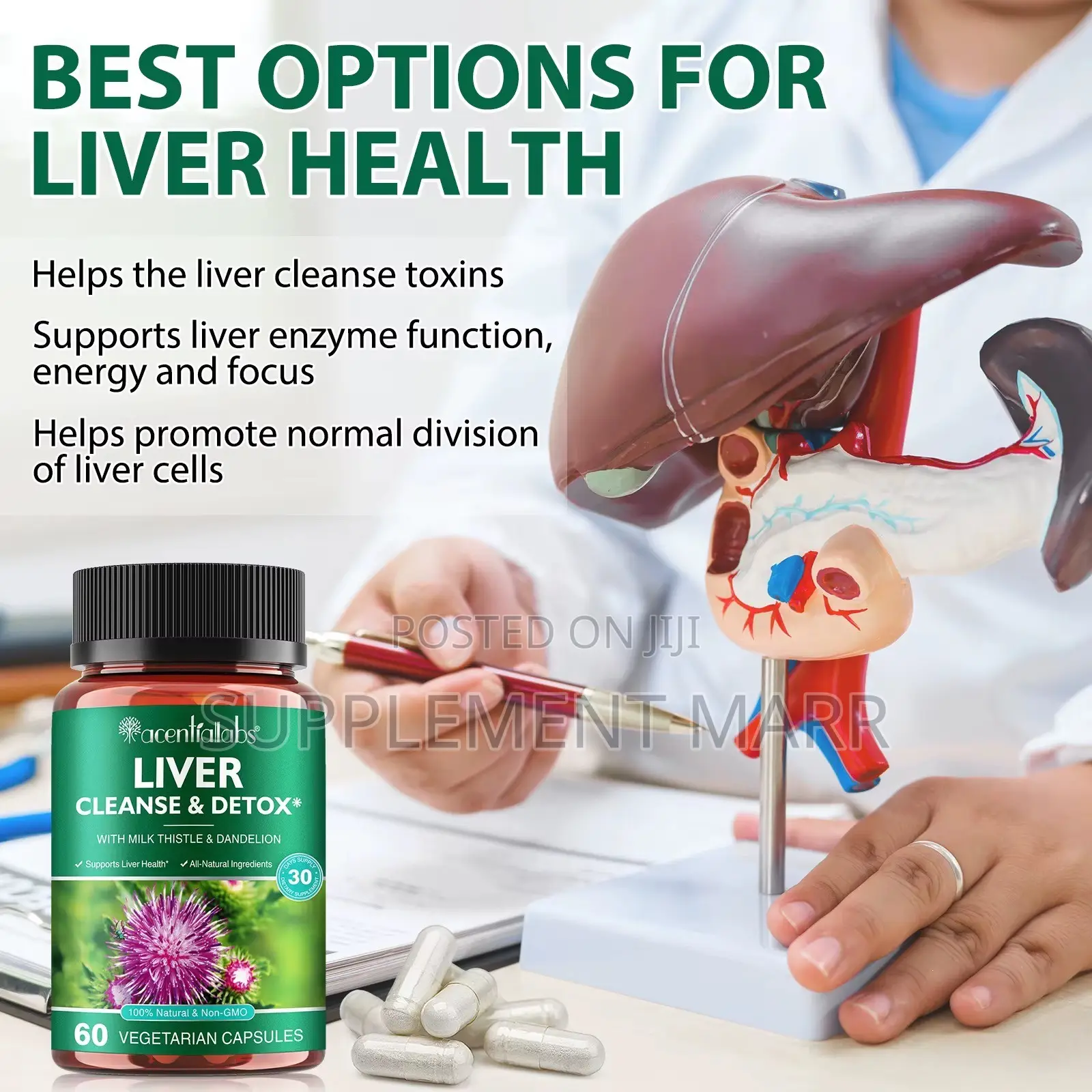 Liver Cleanse & Detox With Milk Thistle & Dandelion X 60 Capsules