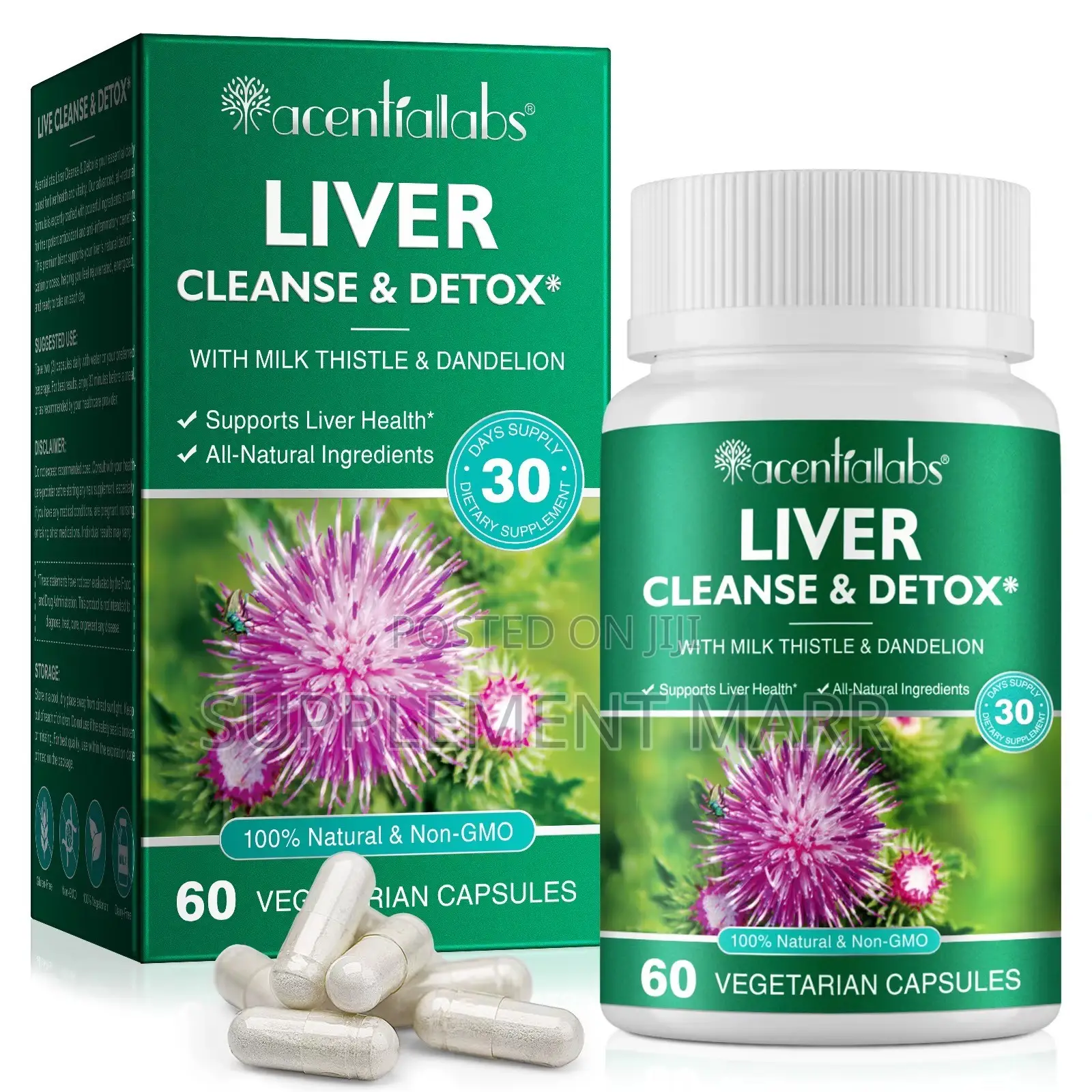 Liver Cleanse & Detox With Milk Thistle & Dandelion X 60 Capsules