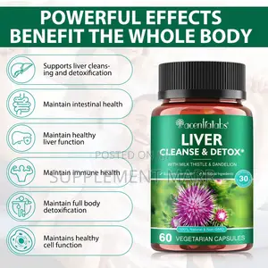 Liver Cleanse & Detox With Milk Thistle & Dandelion X 60 Capsules