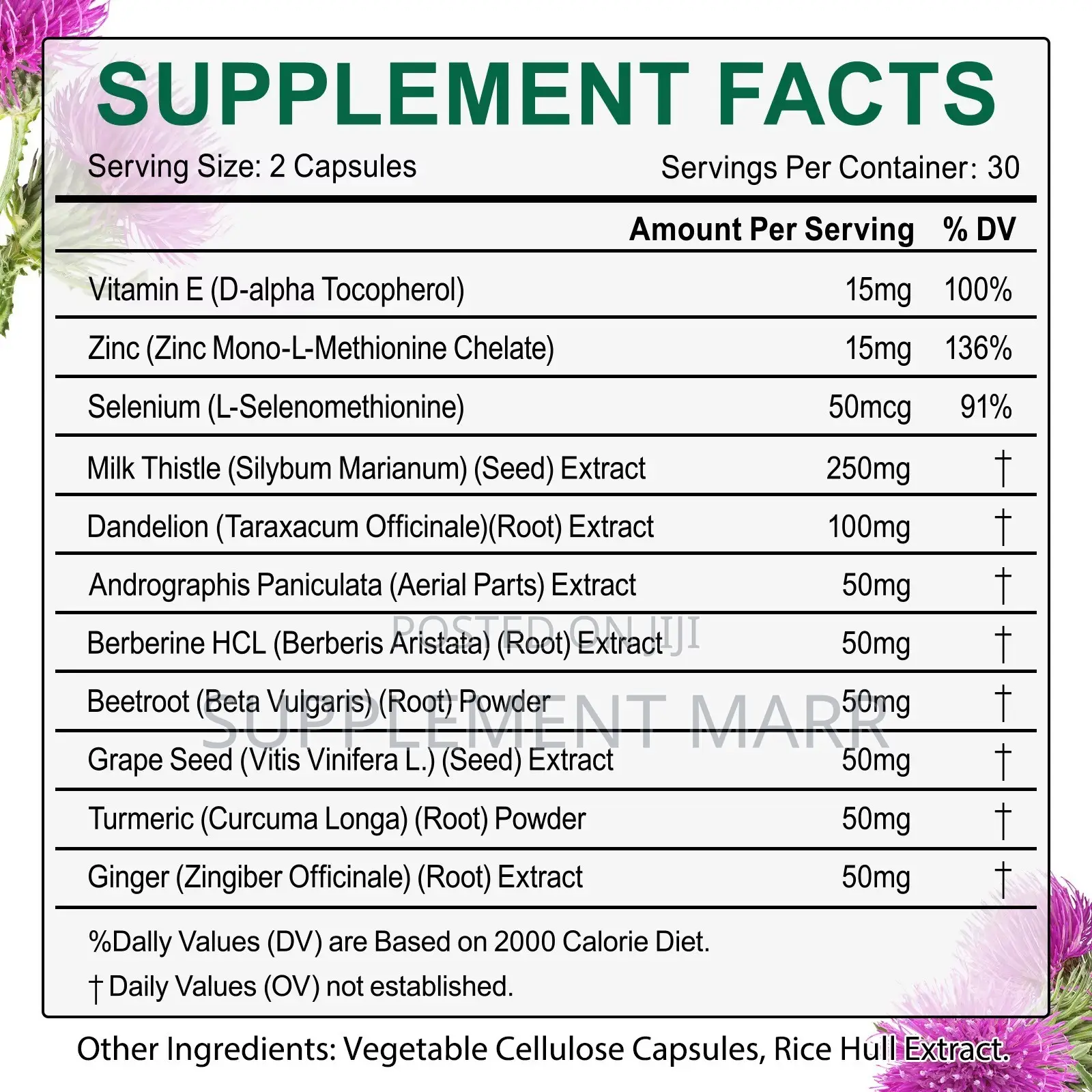 Liver Cleanse & Detox With Milk Thistle & Dandelion X 60 Capsules