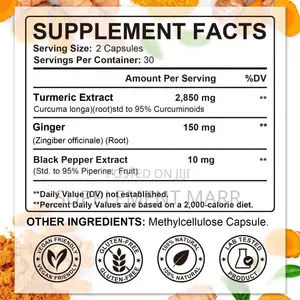 Turmeric Ginger With Black Pepper 3000mg X 60 Capsules