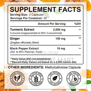 Turmeric Ginger With Black Pepper 3000mg X 60 Capsules