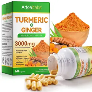 Turmeric Ginger With Black Pepper 3000mg X 60 Capsules