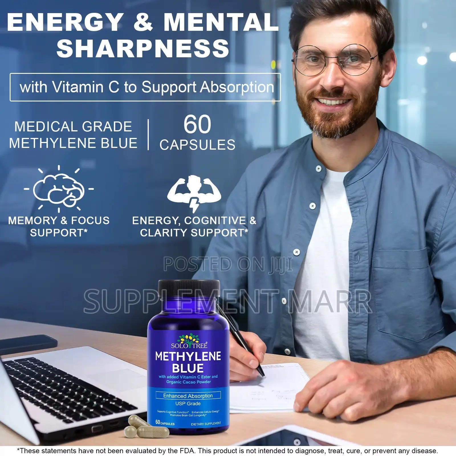 Methylene Blue Capsules - Vitamin C & Cacao – Enhanced Absorption