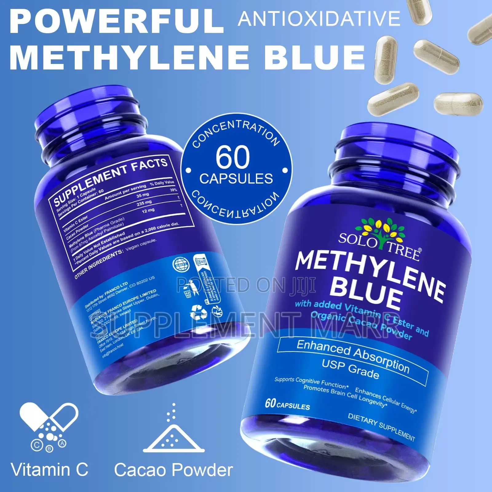 Methylene Blue Capsules - Vitamin C & Cacao – Enhanced Absorption