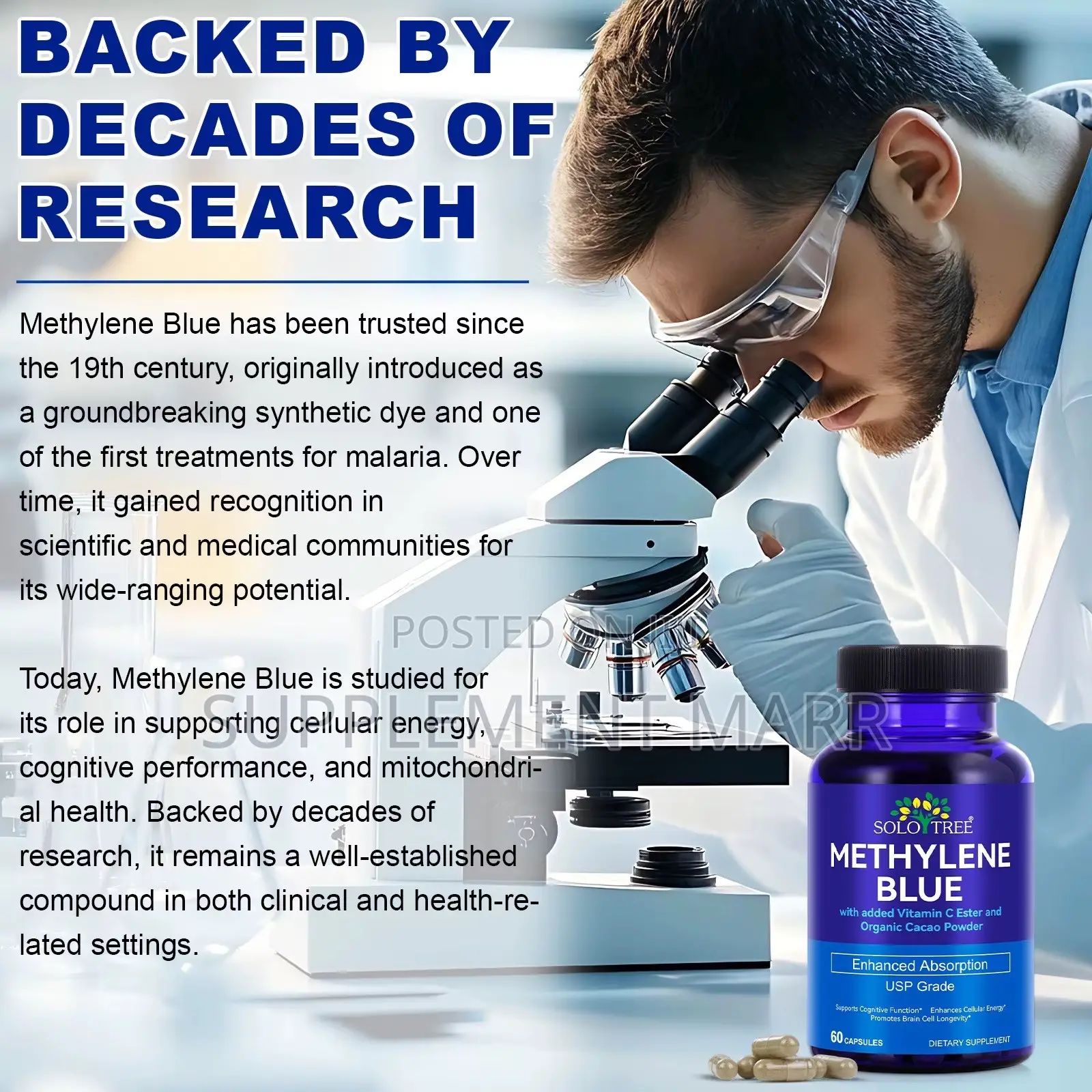 Methylene Blue Capsules - Vitamin C & Cacao – Enhanced Absorption