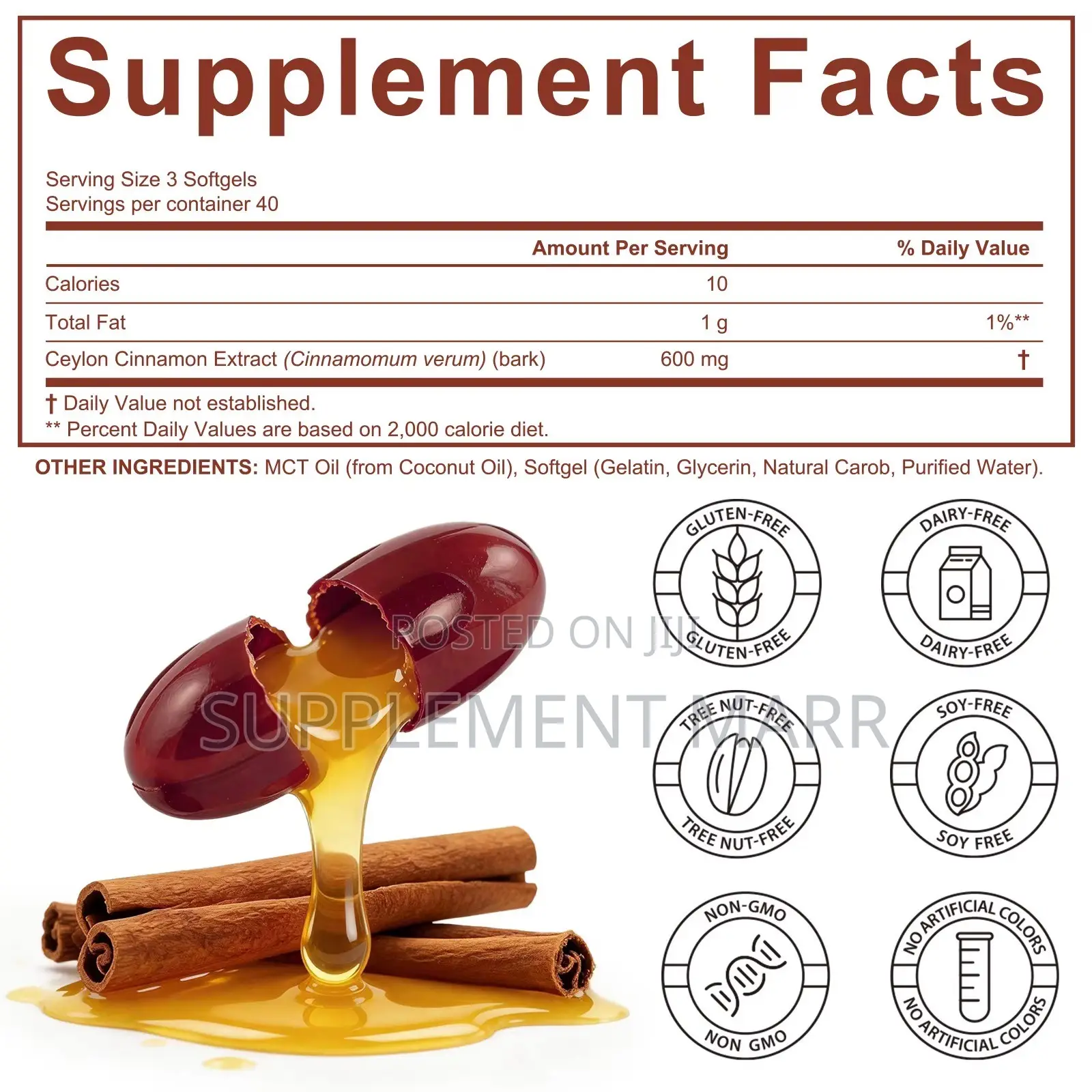 Ceylon Cinnamon Capsules With MCT Oil Highly Bioavailable X 120