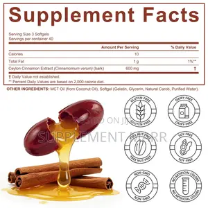 Ceylon Cinnamon Capsules With MCT Oil Highly Bioavailable X 120