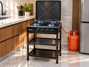 LG Fold 250 Standing Gas Cooker With Storage Shelves and Raised Lid
