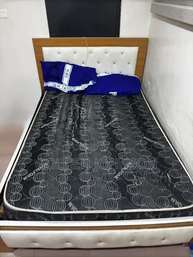 Bedframe, Mattress and Bedside Drawer
