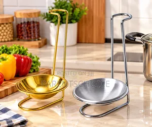 Gold & Silver Stainless Steel Scoop Holders With Fruit Bowls